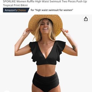 Ruffle high waist bikini size L